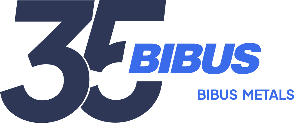 BIBUS METALS 35 years logo rgb blue